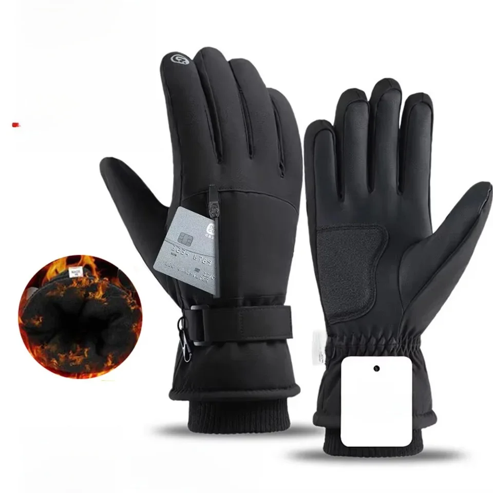 AliExpress GTUBIKE Men Winter Waterproof Cycling Gloves Sports Running Motorcycle Ski Touch Screen Fleece Gloves Non-slip Warm Full Fingers