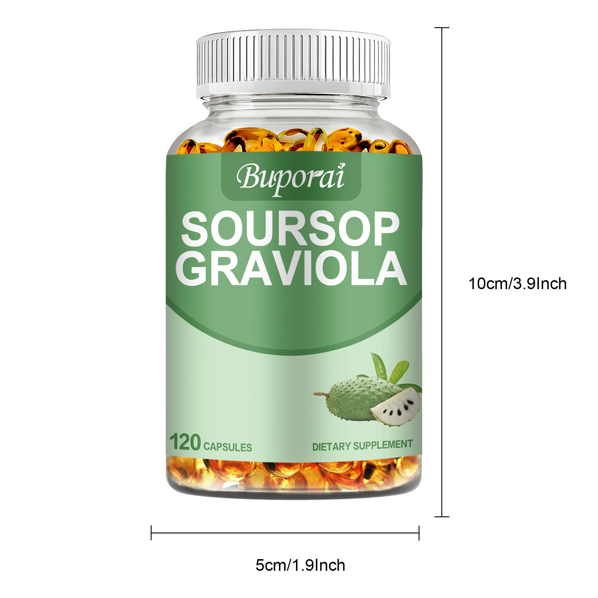 Soursop Graviola-تعزيز المناعة ، تعزيز الهضم والصحة الخلوية ، تحسين المزاج وتخفيف التوتر ، كبسولات