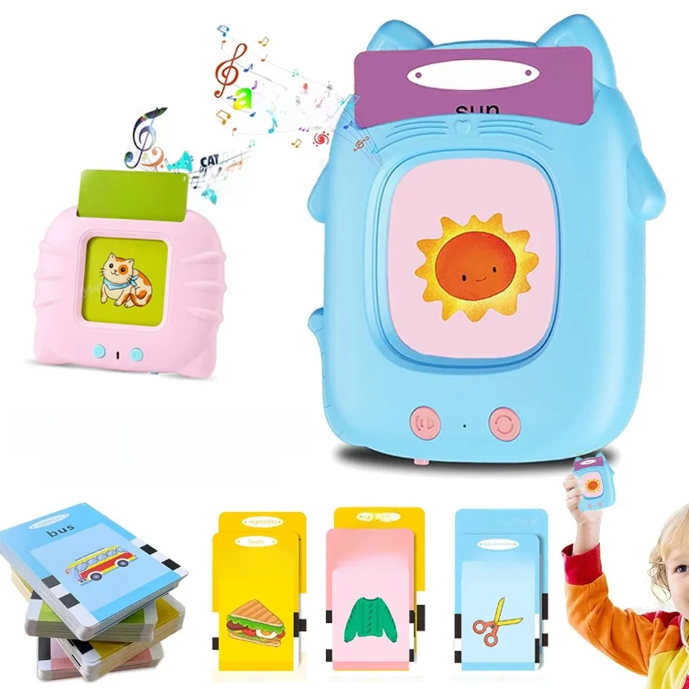 Machine d'apprentissage de cartes flash parlantes pour les tout-petits, anglais/espagnol/italien/arabe, jouet éducatif Audio précoce, cadeau
