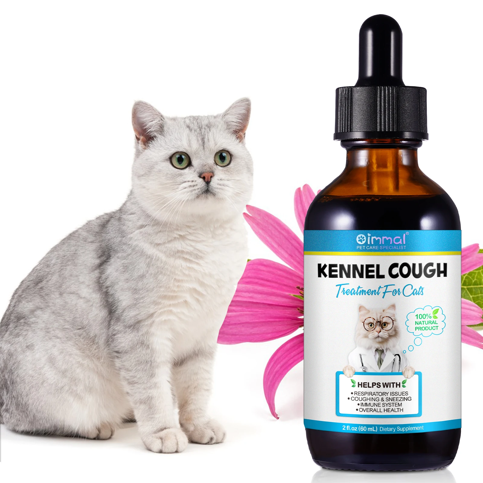 Cough Relief Drops for Cats Throat Soother Dry and Wet Pet Cough 2 Fl Oz Ingredients Formulated to Soothe Pets Irritated Throat