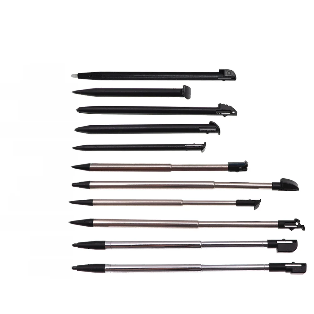 Stylet télescopique en métal et plastique pour écran tactile, 1 pièce, pour 2DS 3DS, nouveau 2DS LL XL, nouveau 3DS XL pour NDSL DS Lite NDSi NDS Wii