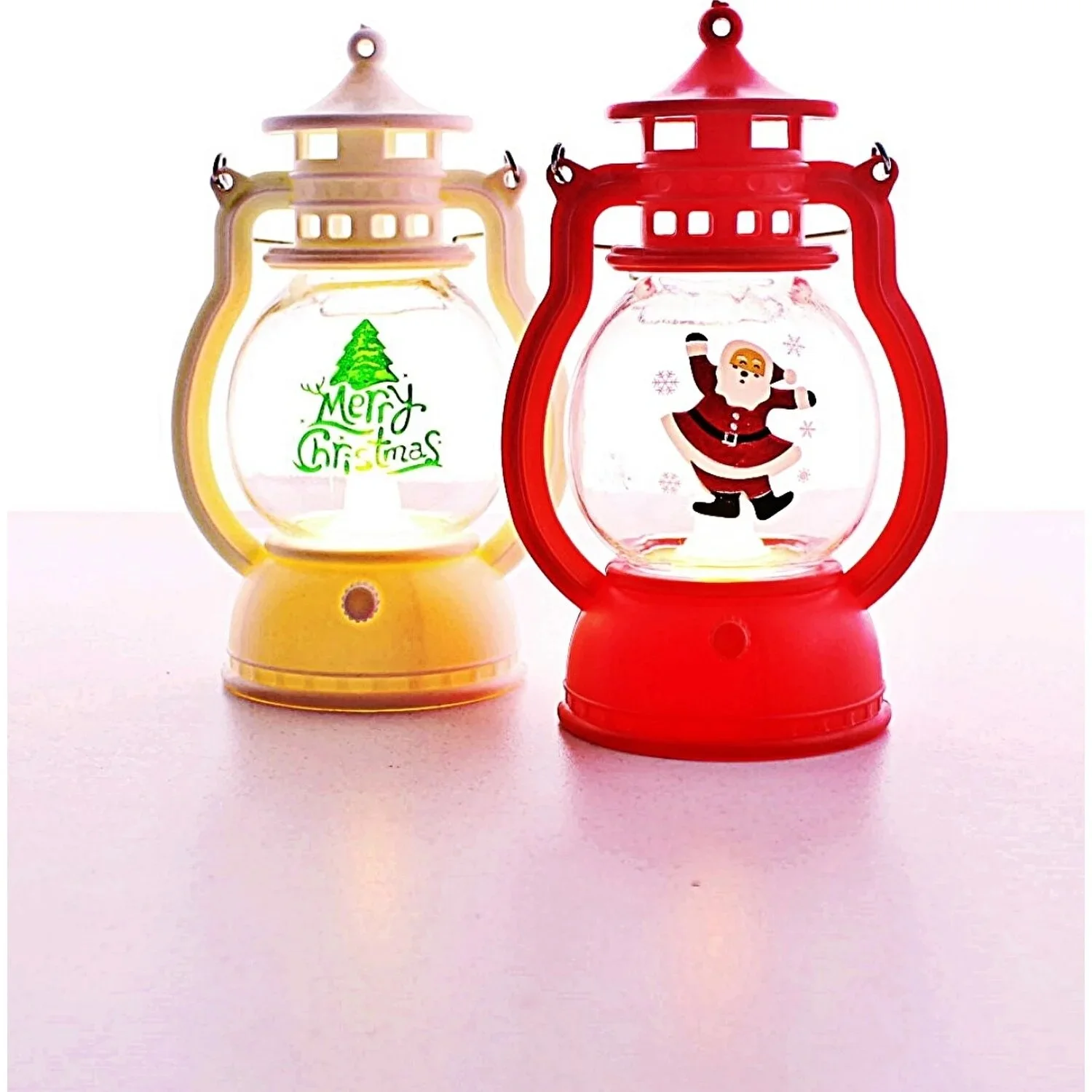 Decorative New Year Gift 2 Pieces Christmas Themed LED Candle Battery Operated New Year\'s Lamp