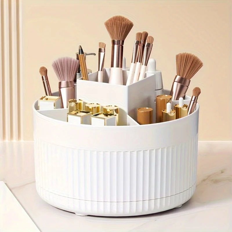 360-Grad-Drehbarer Make-up-Organizer, Langlebiger ABS-Kosmetik-Aufbewahrungshalter für Schlafzimmer, Kommode, Badezimmer, Erhältlich in Weiß & Grün – Detail 4