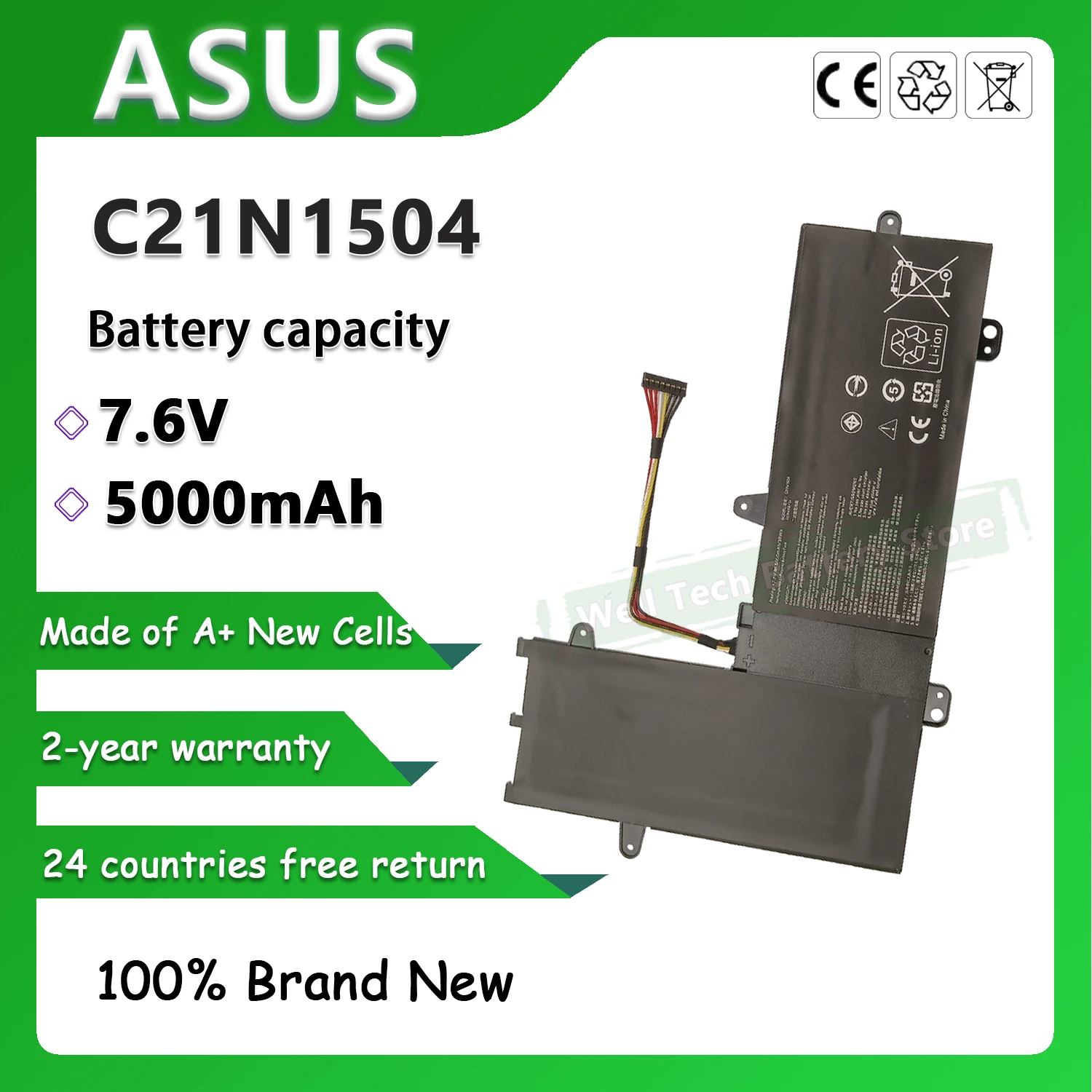 7.6V 5000mAh C21N1504 Laptop Battery For ASUS TP200SAFV0110TS TP200SA-FV0130T TP200SAFV0130T TP200SA-FV0131T TP200SAFV0131T