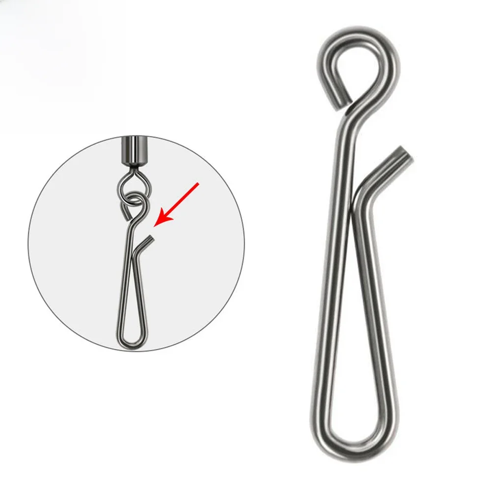 DNDYUJU 30/50/100 pièces leurre de pêche en acier inoxydable Snap pêche pivotant boucle rapide baril de pêche broche pivotante accessoires de pêche