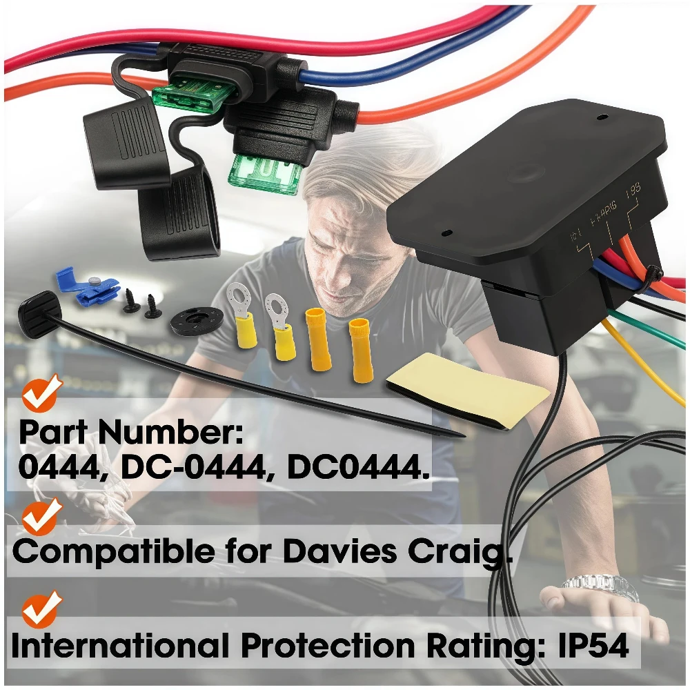 0444 Digital Radiator Fan Controller Dual Voltage Motorized Thermosensitive Fan Harness 12V And 24V Adjustable Temperature Range
