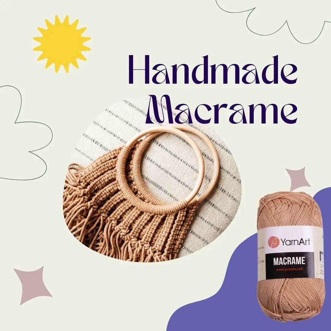 Yarnart makrama przędza 100% poliester 4mm / 90g / 130m ręcznie robiona, Hobby, torba, nić sznurkowa skręcona dekoracja ślubna do domu