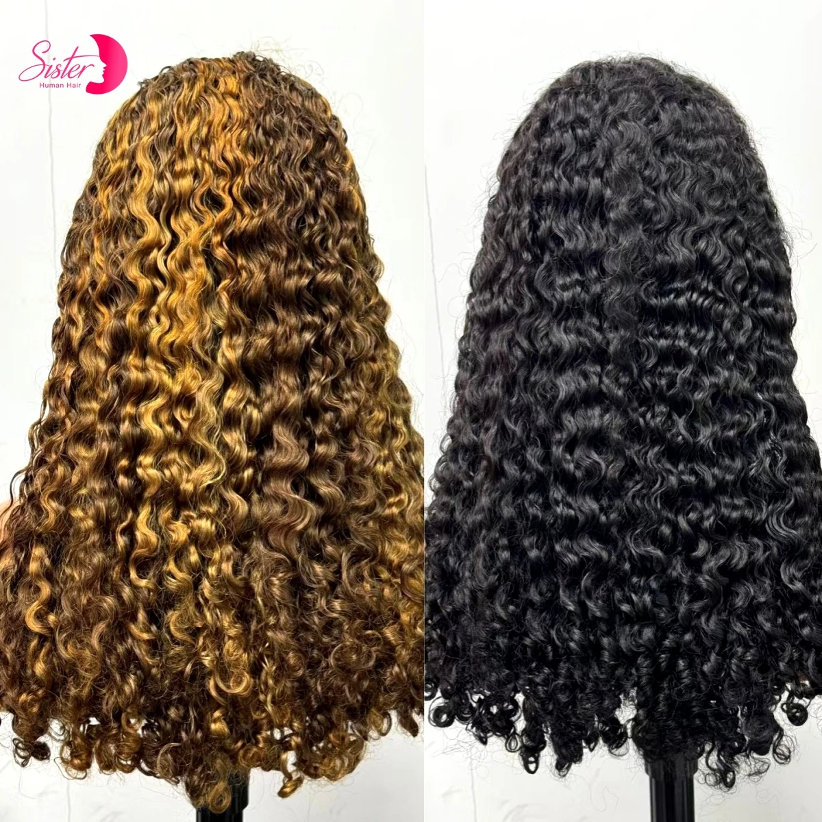 13x4 Lace Front Bouncy Curly Human Hair Wigs 300% Density 16A Drouble Drawn Rormance Weave Raw Burmese Remy Hair Wig for Women