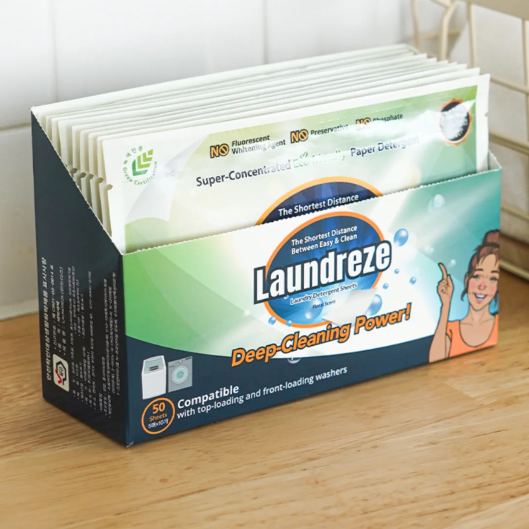 Purchased 50 high concentration of laundry laundry sheet paper washing sheet