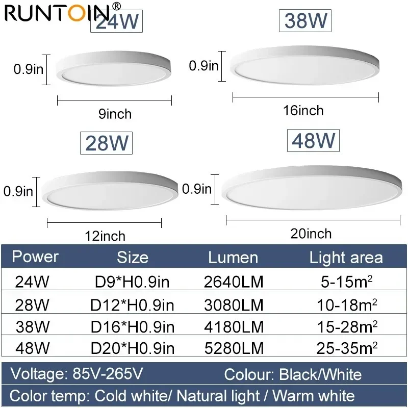 Tuya inteligente Rodada Lâmpadas LED de teto, luzes modernas, App, Controle de Voz, Alexa, Google, Lâmpada inteligente, Quarto, Quarto