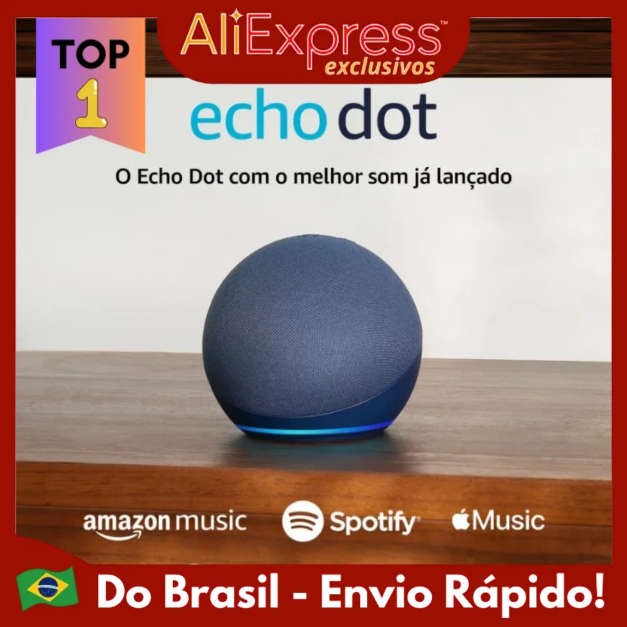 Alexa Echo Dot 5ª Geração Caixa de Som Inteligente Original Casa Moderna - SEM TAXA DE IMPORTAÇÃO envio rapido para todo Brasil