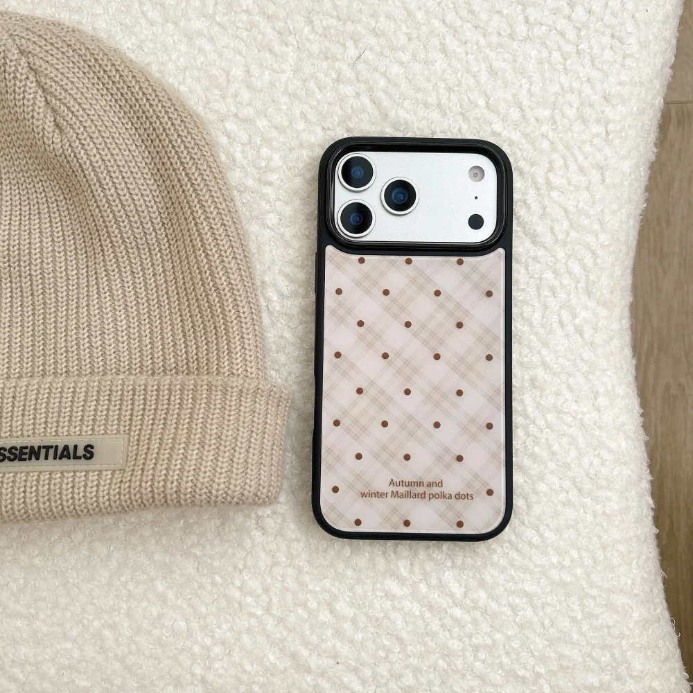 Custodia per cellulare con supporto magnetico coreano INS a pois stella adatta per iPhone 15Pro/15/16/17Pro Max custodia protettiva antiurto