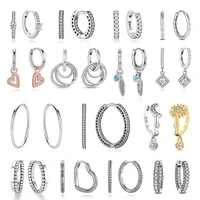 Pendientes de Plata de Ley 925 en Forma de Corazón para Mujer