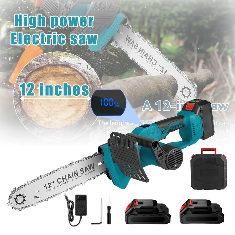 Tool Cordless Mini Chain Saw 12-Inch Hand-Held Small Electric Chain Saw For Branch borrowing Wood Baking