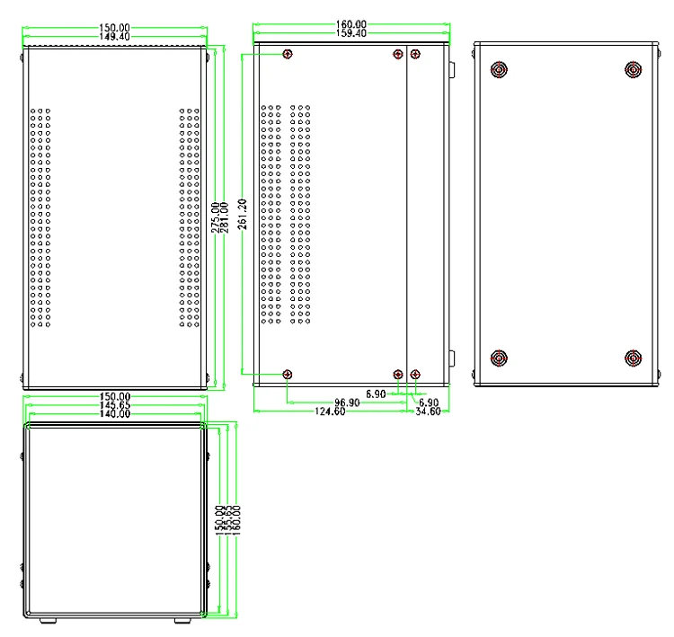 Bahar Enclosure Iron Case Wire Junction Box Metal Instrument Shell Power Supply Box Distirbution Box DIY Housing BDA40006-W275