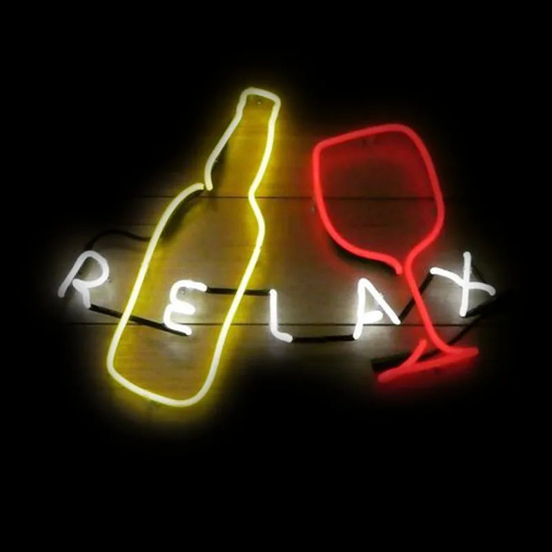 

Neon Sign For Relax Bottle Neon Wall Light Beer Bar Room Decor Hotel Club Neon Light Glass Neon Lights Handcraft Attract lights