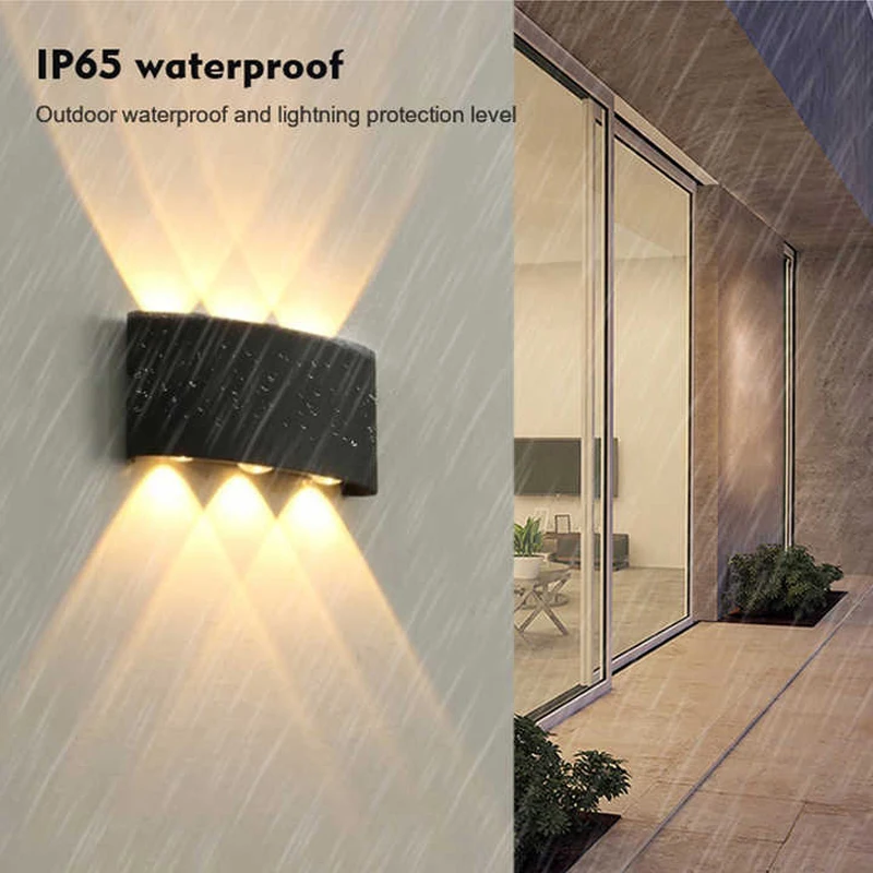 Alüminyum LED Duvar Lambası Su Geçirmez IP65 Açık Bahçe Işıkları 8W 12W İç Duvar Lambası Yatak Odası Oturma Odası Merdiven Aydınlatma için