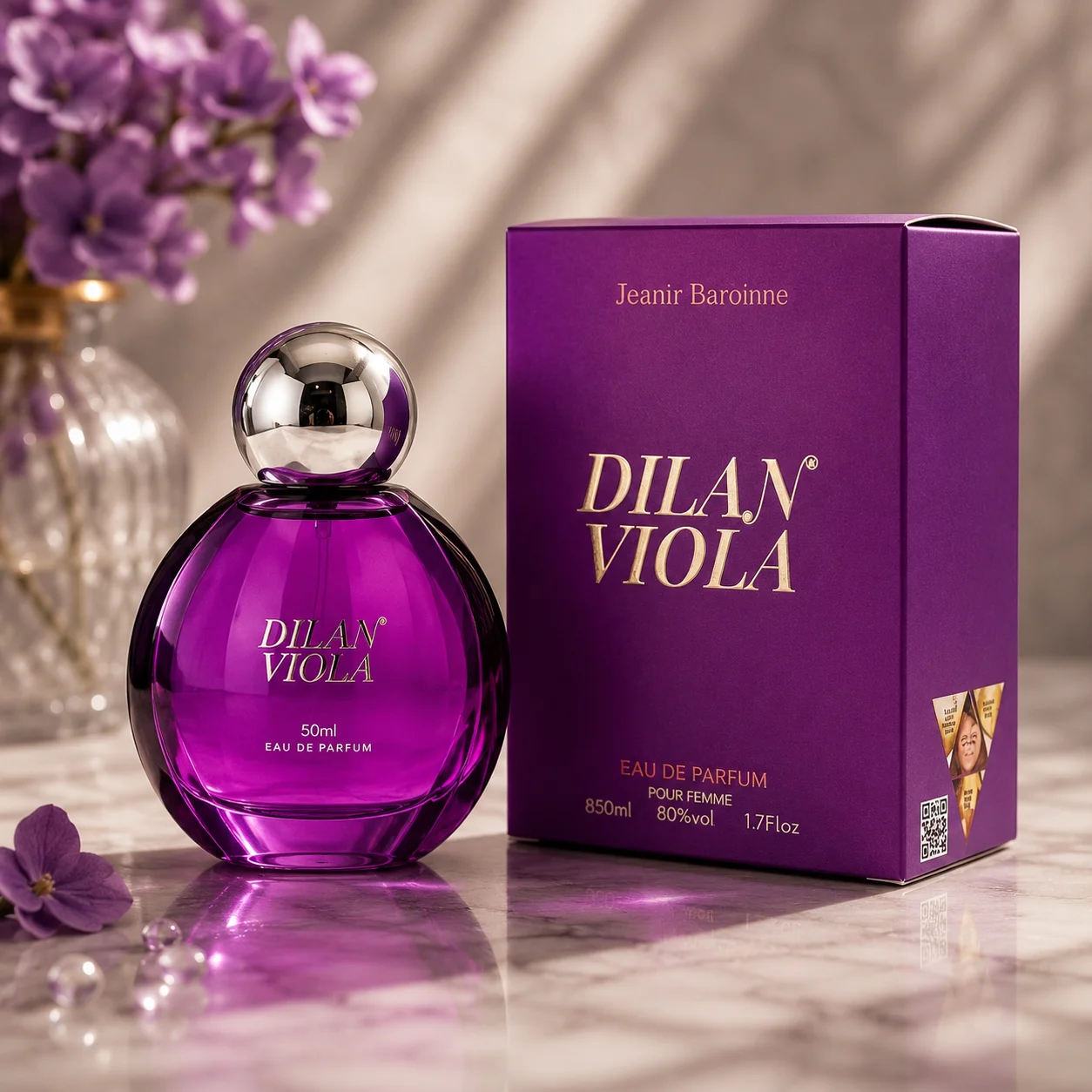 Reyes Queens - Dilan Viola Eau de Parfum 50ml. Parfum féminin aux notes florales douces, fruitées et élégantes, avec une base douce et enveloppante.