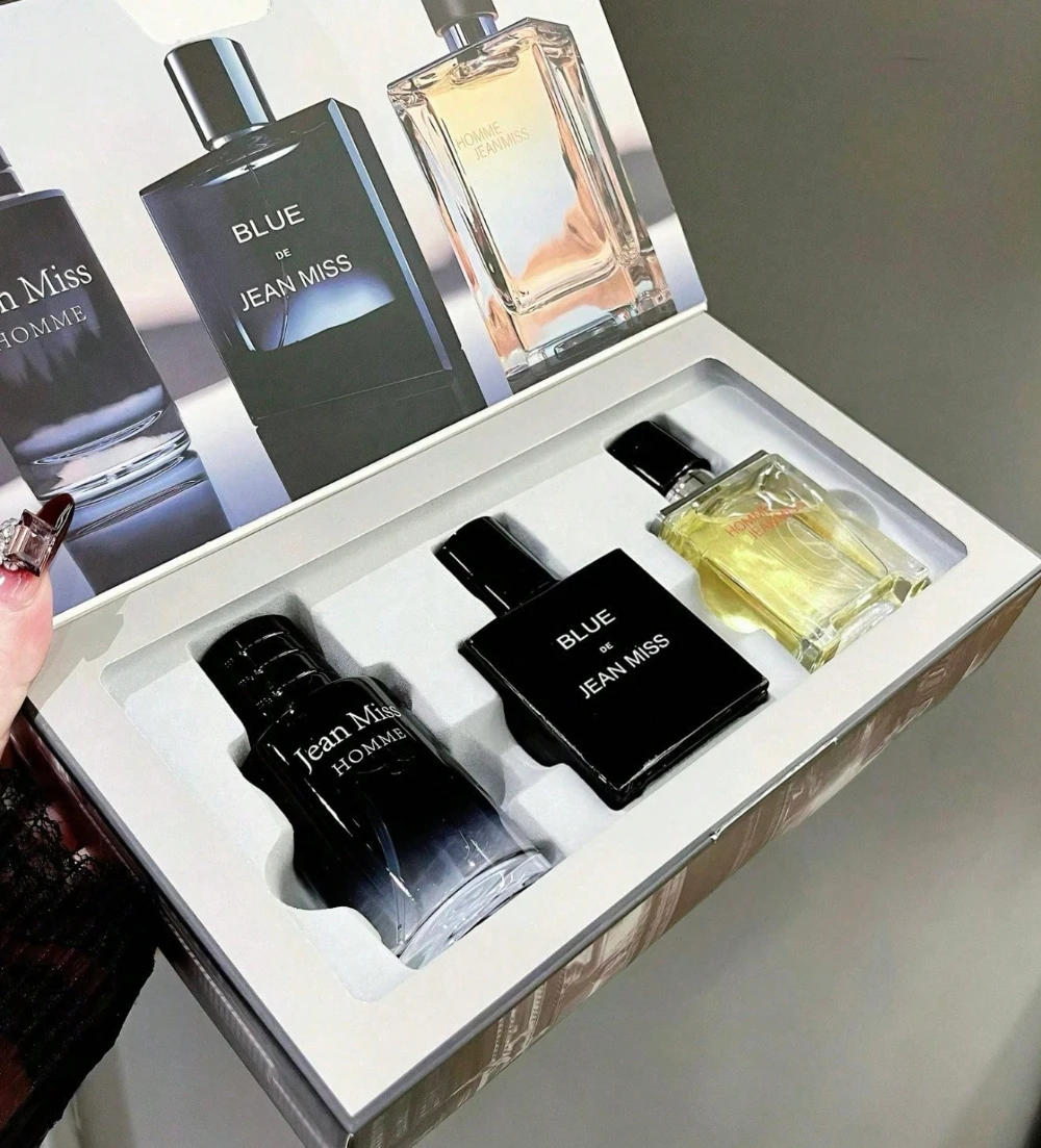 

Men's Fragrance Gift Set (3-Piece) — A long-lasting Eau de Parfum (EDP) blending woody, aquatic, and citrus notes. Presented in
