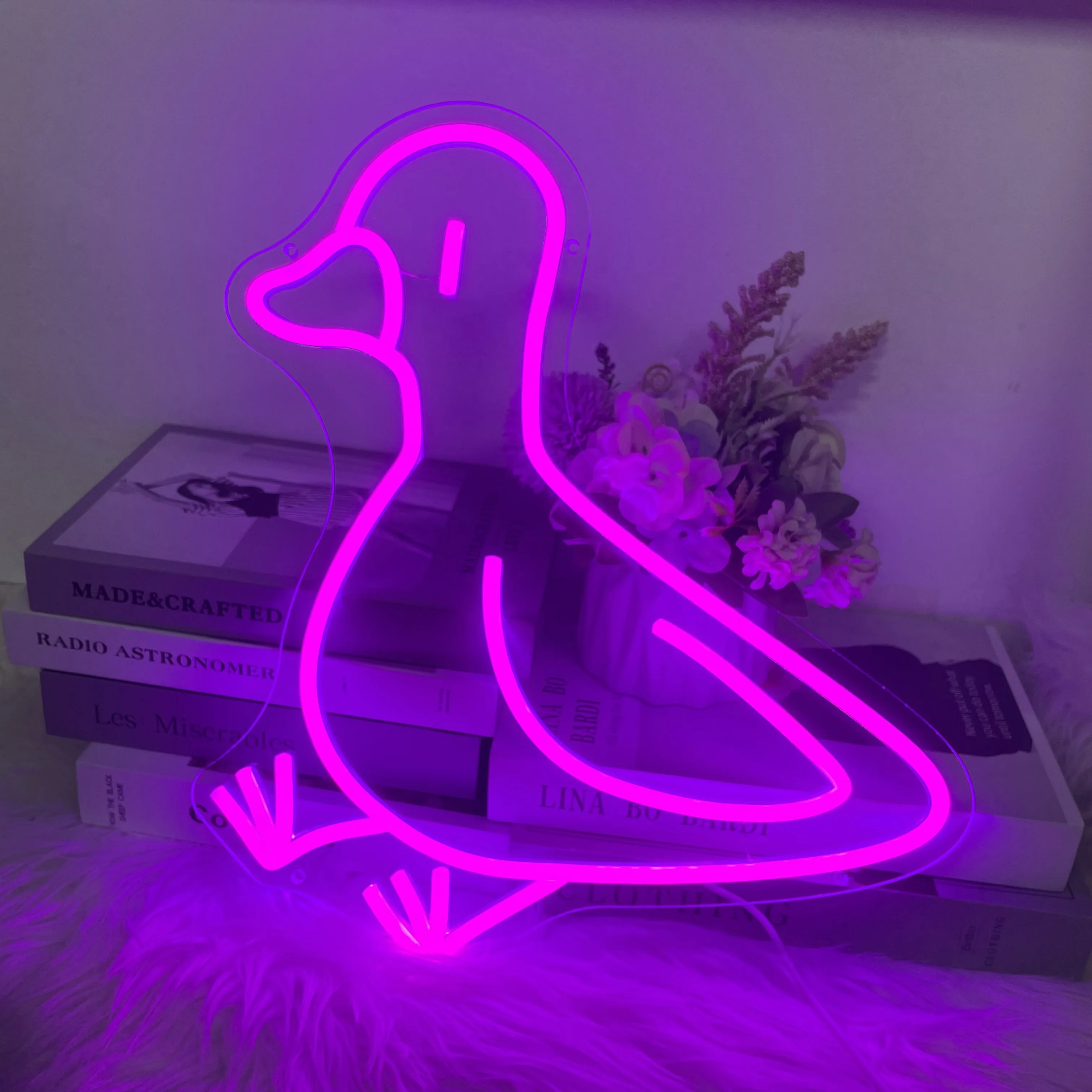 Duck Neon Sign Kitten Pet Fan Gift Game Room Monster Home Wall Art Hanging Birthday Gift for Kids Bedroom Sign Bar Beer Sign