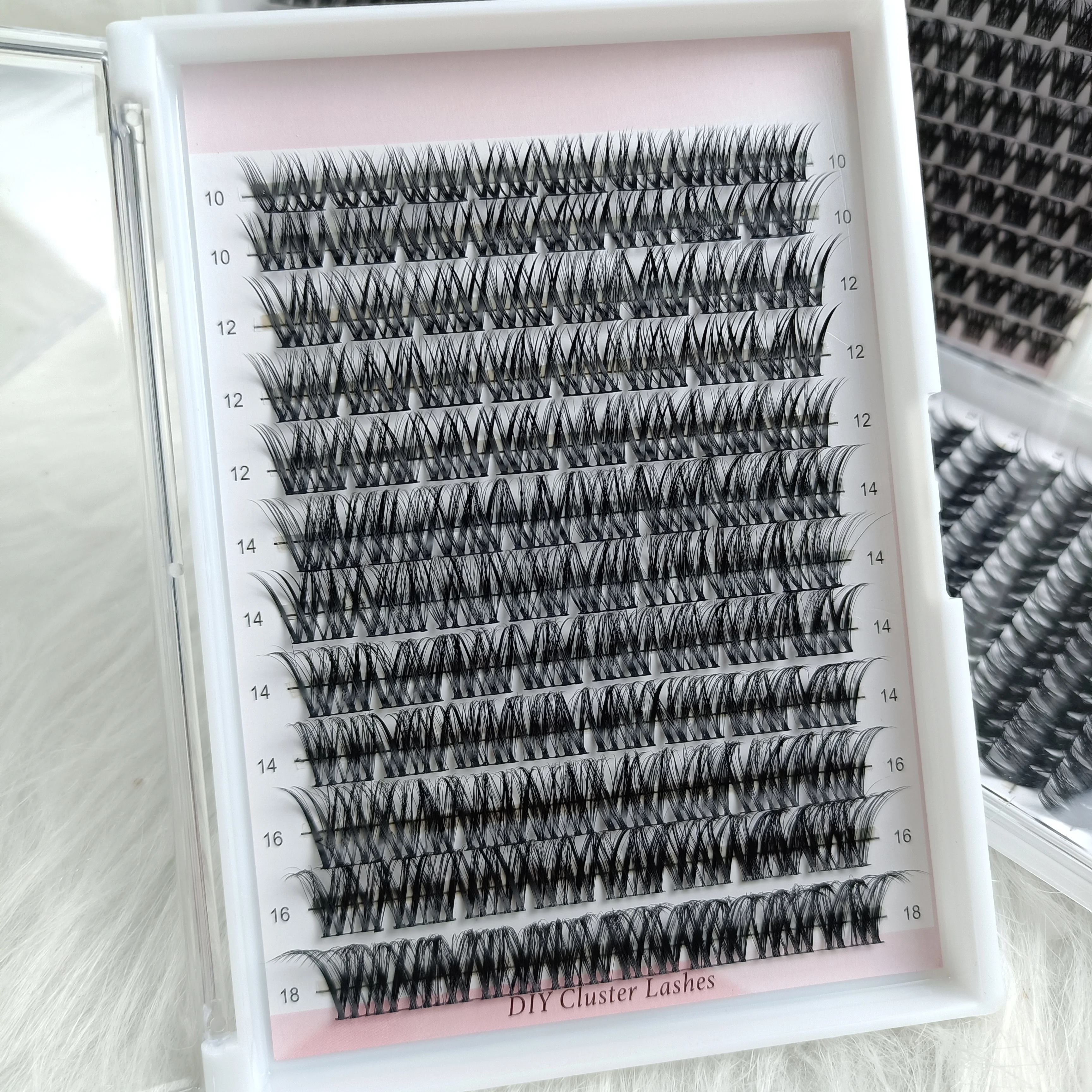 DIY 120 PCS Cluster Lashes 3D Natural Bunch 10-18mm D Curl Segmented Beam Individual Mink Tufted Eyelash Fine Lash Tip