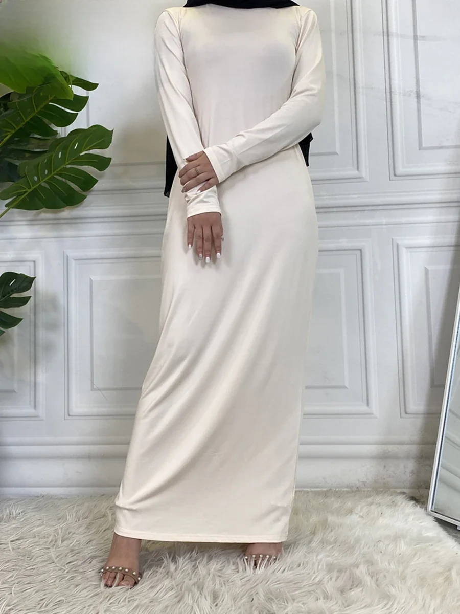 Modest Abaya Femme Casual Vestido Turtle Neck Hijab Inner Dress Muslim For Women Maxi Robe Caftan Turkey Kaftan Islamic Clothing — zdjęcie 2