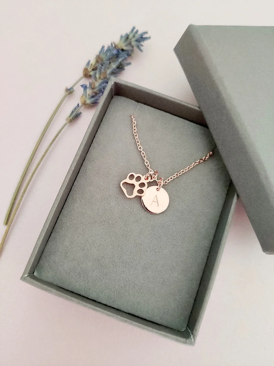 

Paw print necklace, initial dog paw, dog lover gift, personalised gifts, dog loss gift, charm necklace, custom gift, gift for he