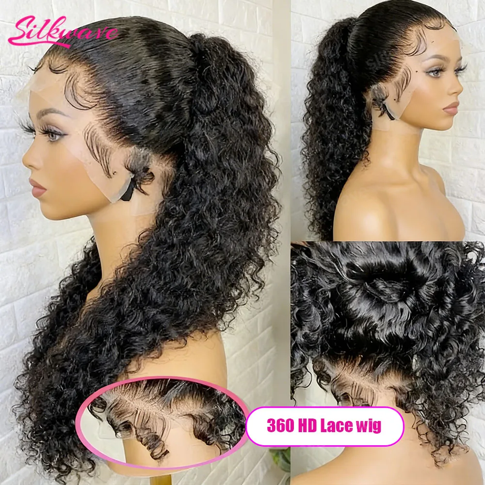 

Парик 360 Full Lace с невидимой застежкой-шнурком, глубокая волна, фронтальный парик из натуральных бразильских волос, 13x4 HD кружевной парик, плотность 220, 30 дюймов