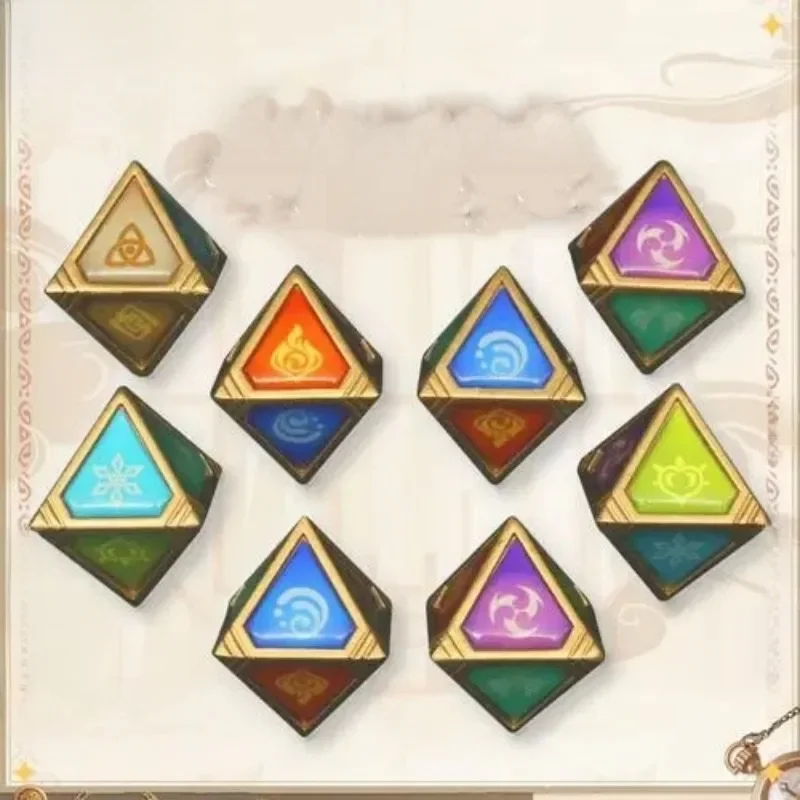 Jeu de société drôle, accessoire d'entité, Cosplay Genshin Impact Eye of God Genius Invokation TCG, élément huit faces, cadeau de Festival de dés