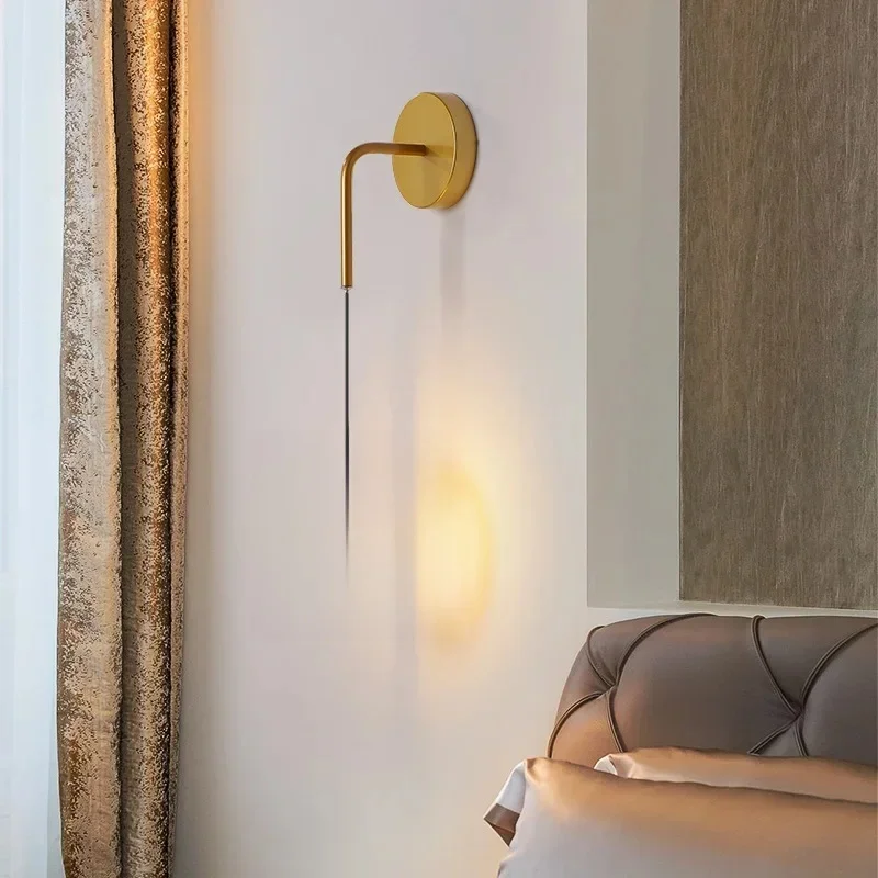 Lampe LED au design nordique moderne, anneau doré, luminaire décoratif d'intérieur, idéal pour une chambre à coucher, un salon, un couloir ou un couloir