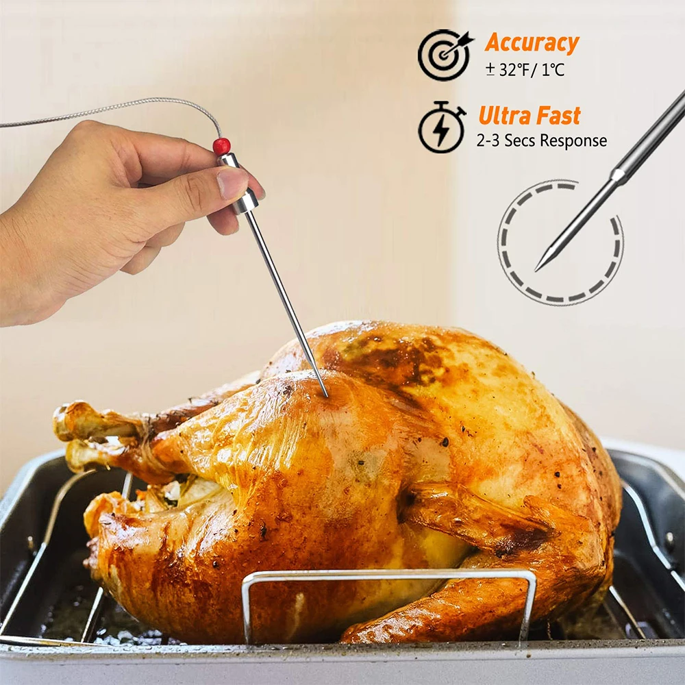 Enhanced Stainless Steel Replacement Probes:  of Additional Probes with Improved Wire for NEIHOU Grill Thermometer