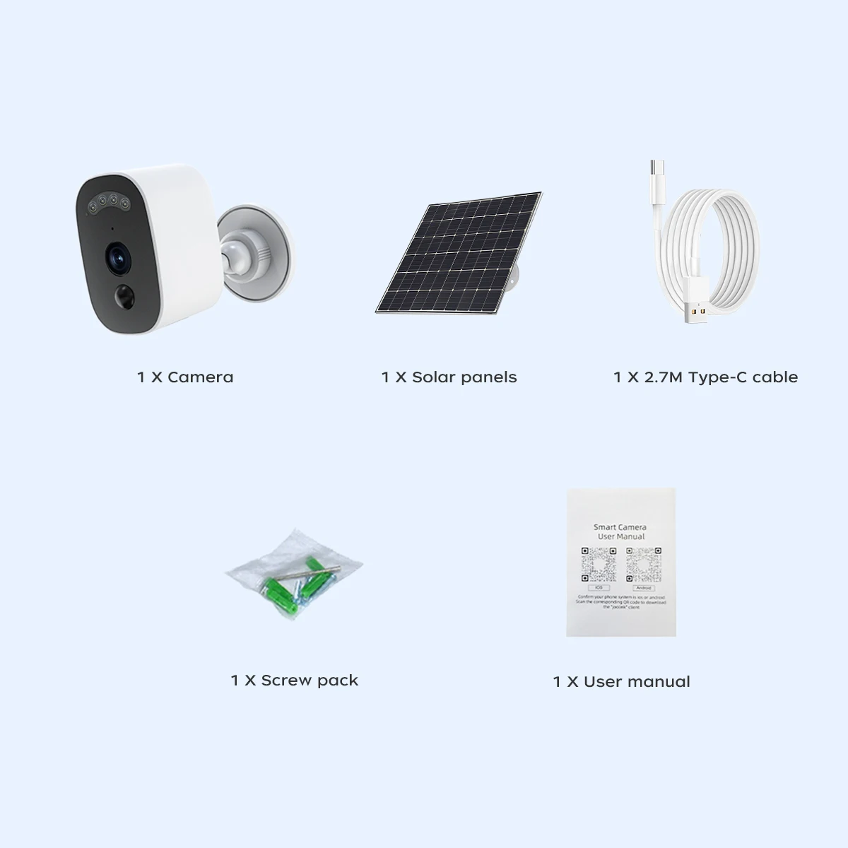 JOOAN 5MP WiFi Solar Camera Outdoor Wireless Battery Powered Security Camera PIR Human Detection Night Vision IP66 Waterproof