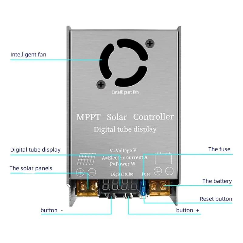 Imagem -03 - Controlador Solar Mppt 450w Booster Entrada 12v50v Carregamento Step-up para 24v 36v 48v 60v 72v Lifepo4 Bateria de Gel de Chumbo de Lítio