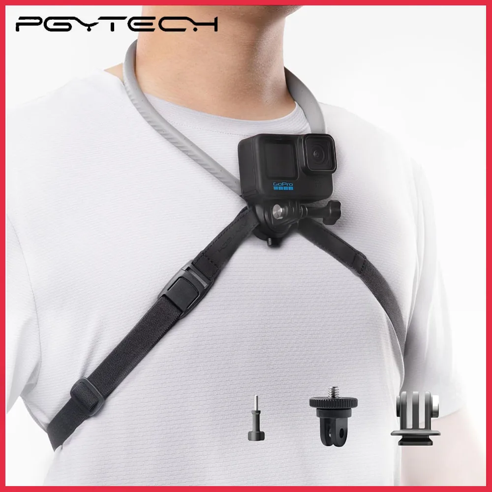 PGYTECH Caplock Neck Mount Chest Mount for GoPro 12/11/10 Insta360/DJI Osmo Action Silicone Outdoor Sports Cycling Accessories