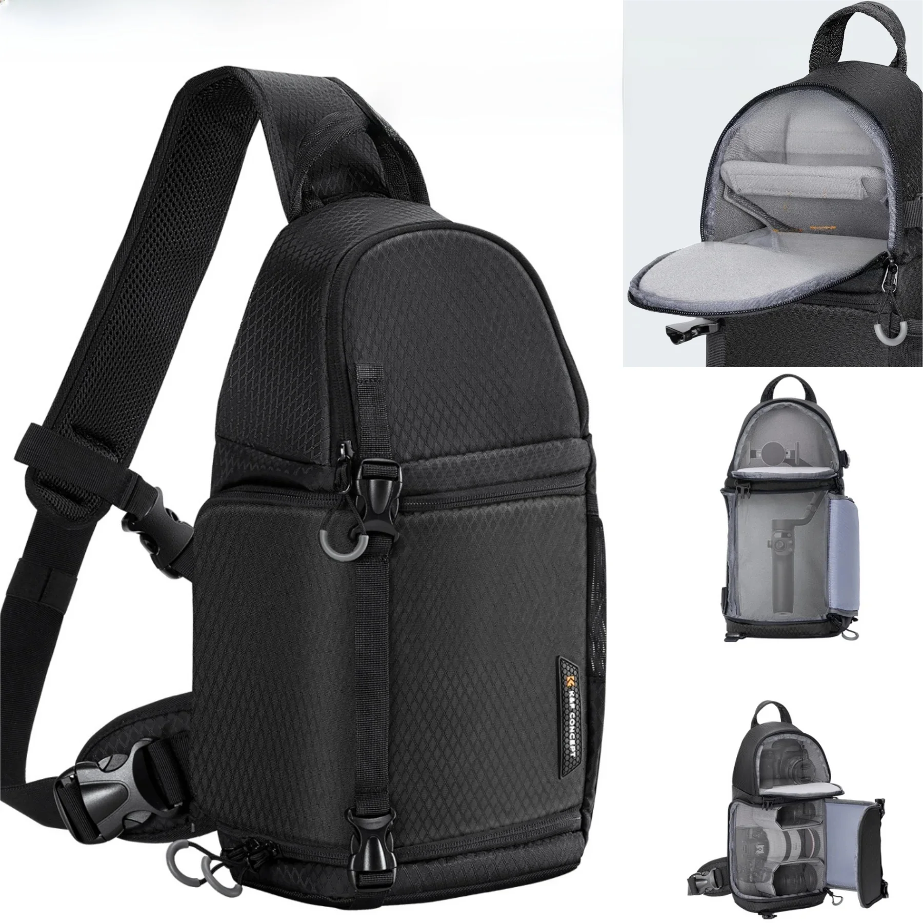 Torba fotograficzna K&F CONCEPT 10L, wodoodporna torba na ramię do noszenia na zewnątrz, futerał na lustrzanki DSLR/SLR i obiektywy, torba na aparat Canon/Nikon/Sony — zdjęcie produktu 7
