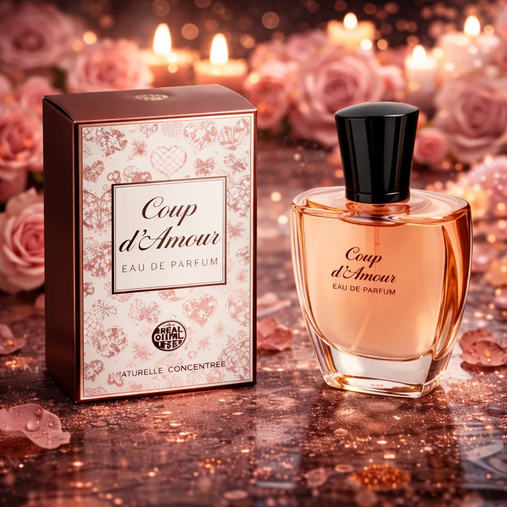 Coup D'Amour - Eau de Parfum en temps réel 100 ml. Parfum féminin aux notes douces et romantiques, idéal pour un usage quotidien et les occasions spéciales.