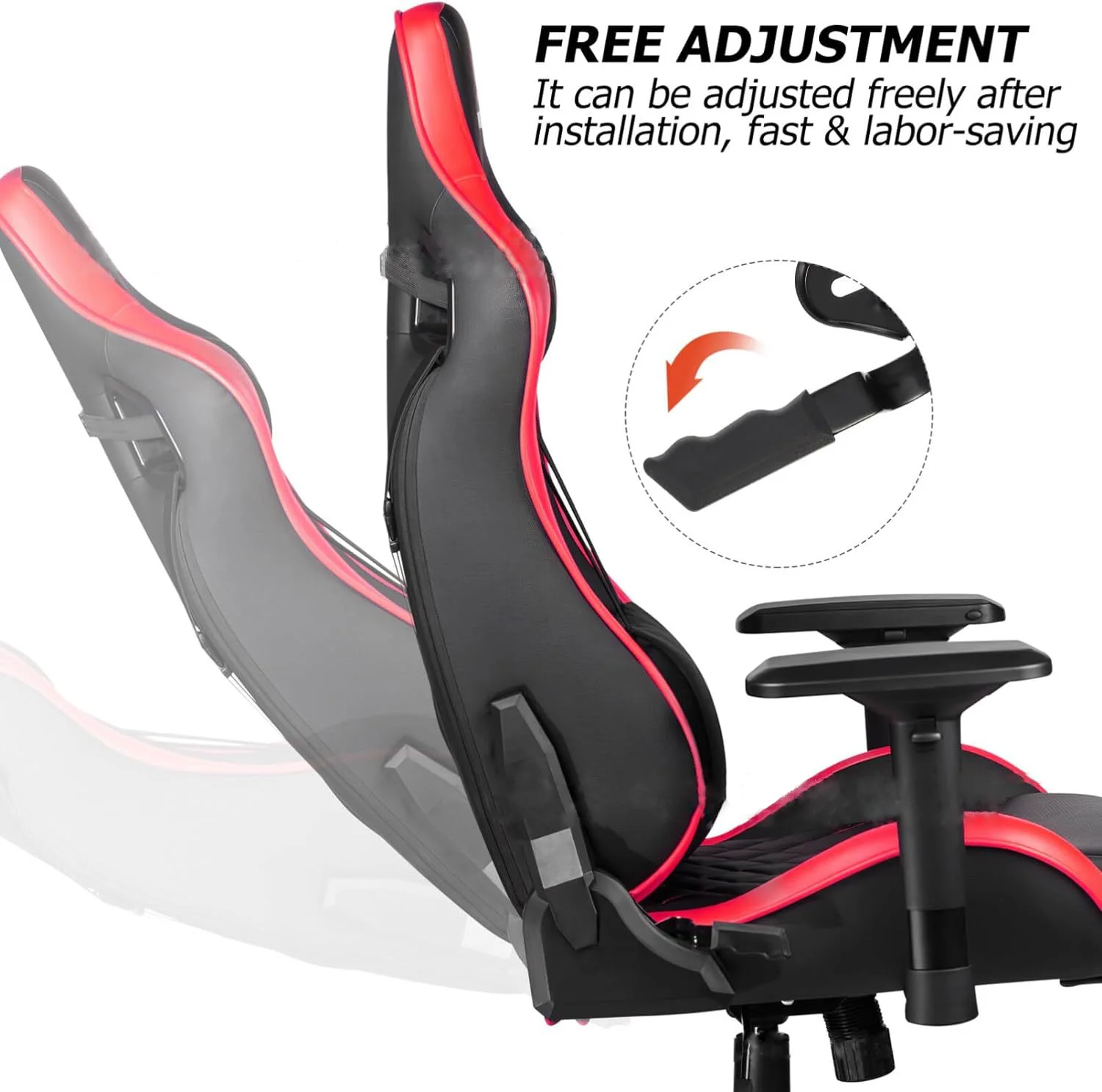 Stuhl-Winkelversteller, mehrere Winkel, einfach zu installieren, Ersatz für Gaming-Sitz, Computerstuhl-Winkelversteller, Rückenlehne, neigbar, Metall
