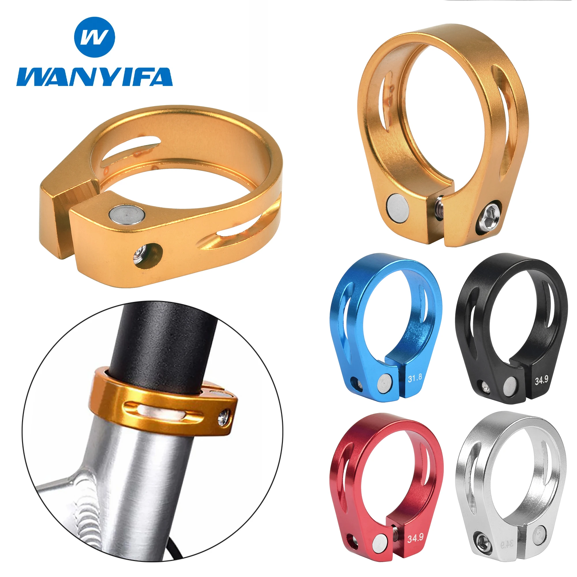 

Wanyifa Aluminum Alloy Bicycle Seat Post Clamp 31.8/34.9 mm Saddle Seatpost Tube Clamp For MTB Road Bike Fixed Gear