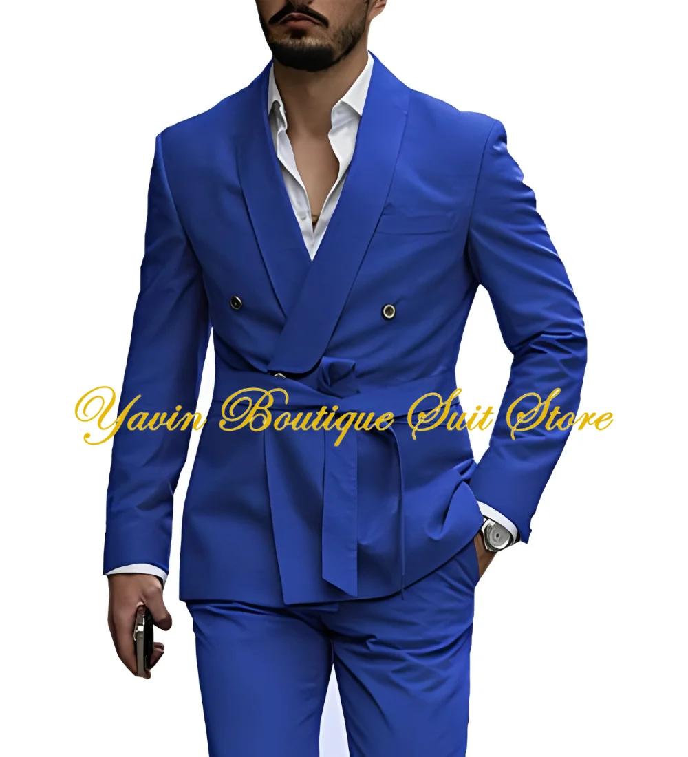 Formal Men's Suit 2 Pieces Fashion Suit for Man Slim Fit Jacket Pants Set Handsome Wedding Groom Tuxedo