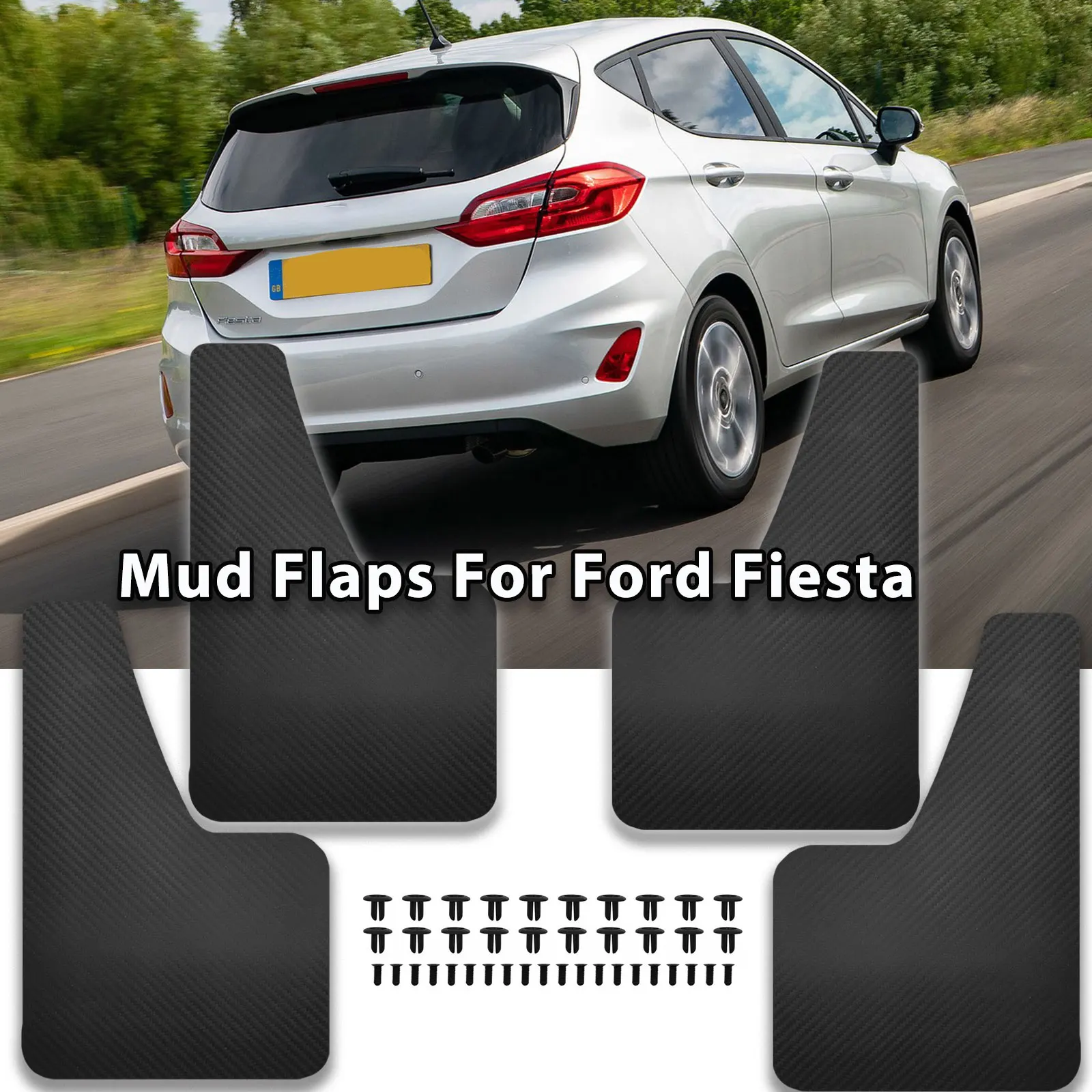 Car Mud Flaps For Ford Fiesta 5 6 7 RS ST ST150 ST180 ST200 ST-LINE ST500 Zetec S Rally  Guard Cover Splash Flaps Mudguards