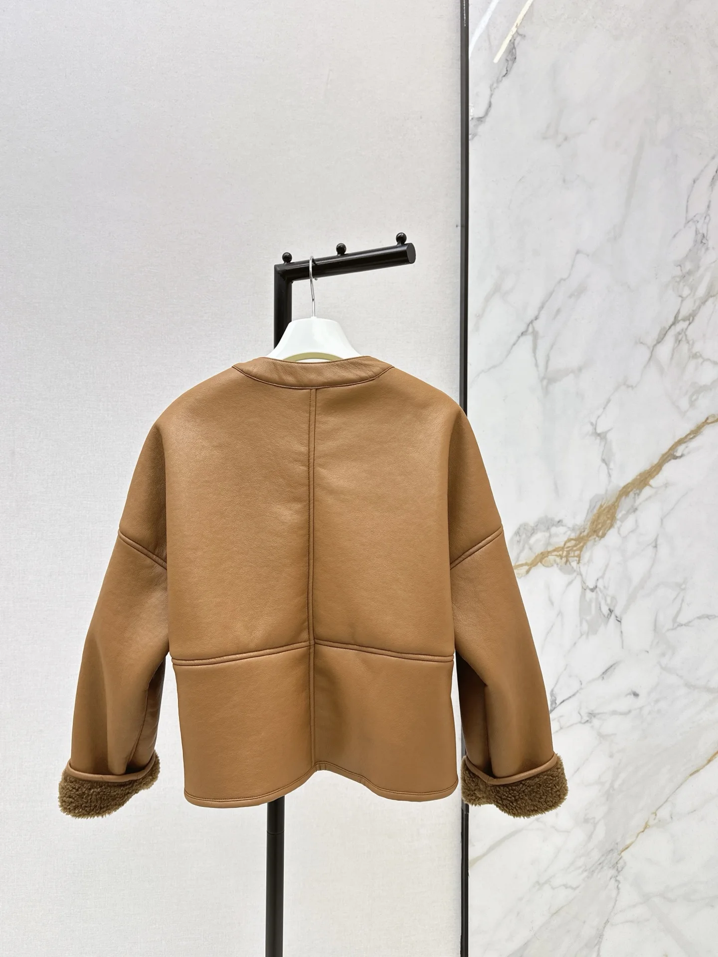 

Autumn and winter women's short-pile warm turtleneck loose shoulder eco-friendly fur coat SU267