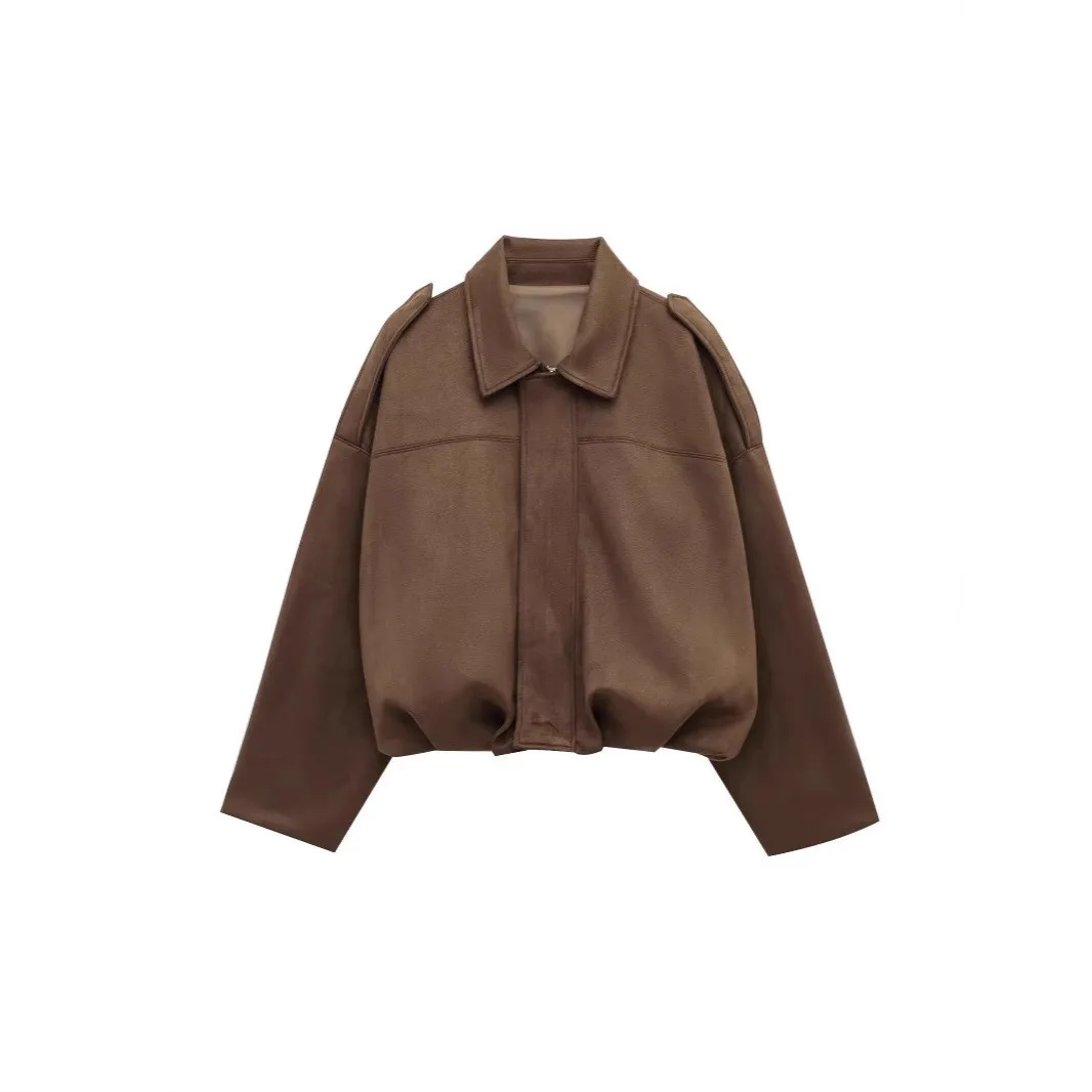 Long Sleeve Zipper Front Coat Regular Fit Streetwear with Patchwork Construction Spring European and American Style Women Jacket