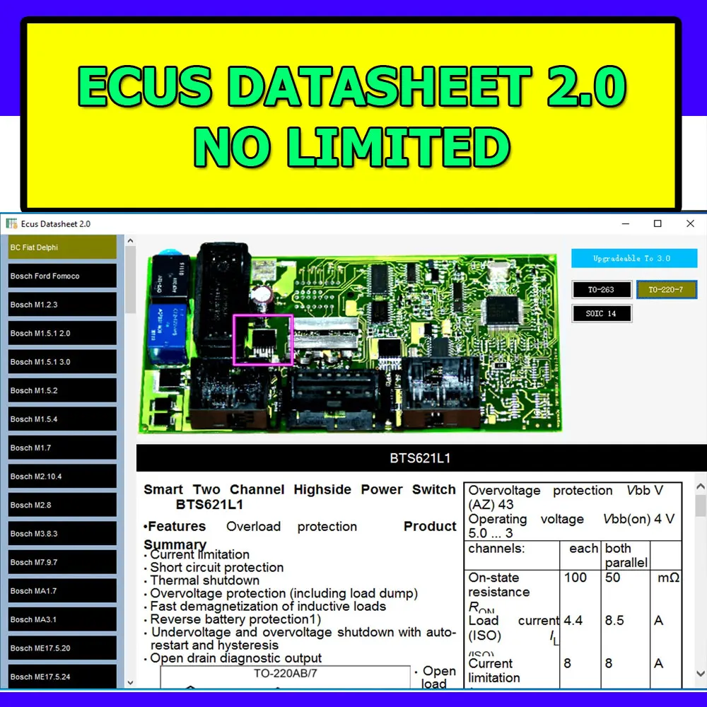 Datasheet ECUs 2.0 repair course PCB workshop  factory repair ECU service Automobile Diagnostic Tools link Car Vehicle Tool Auto