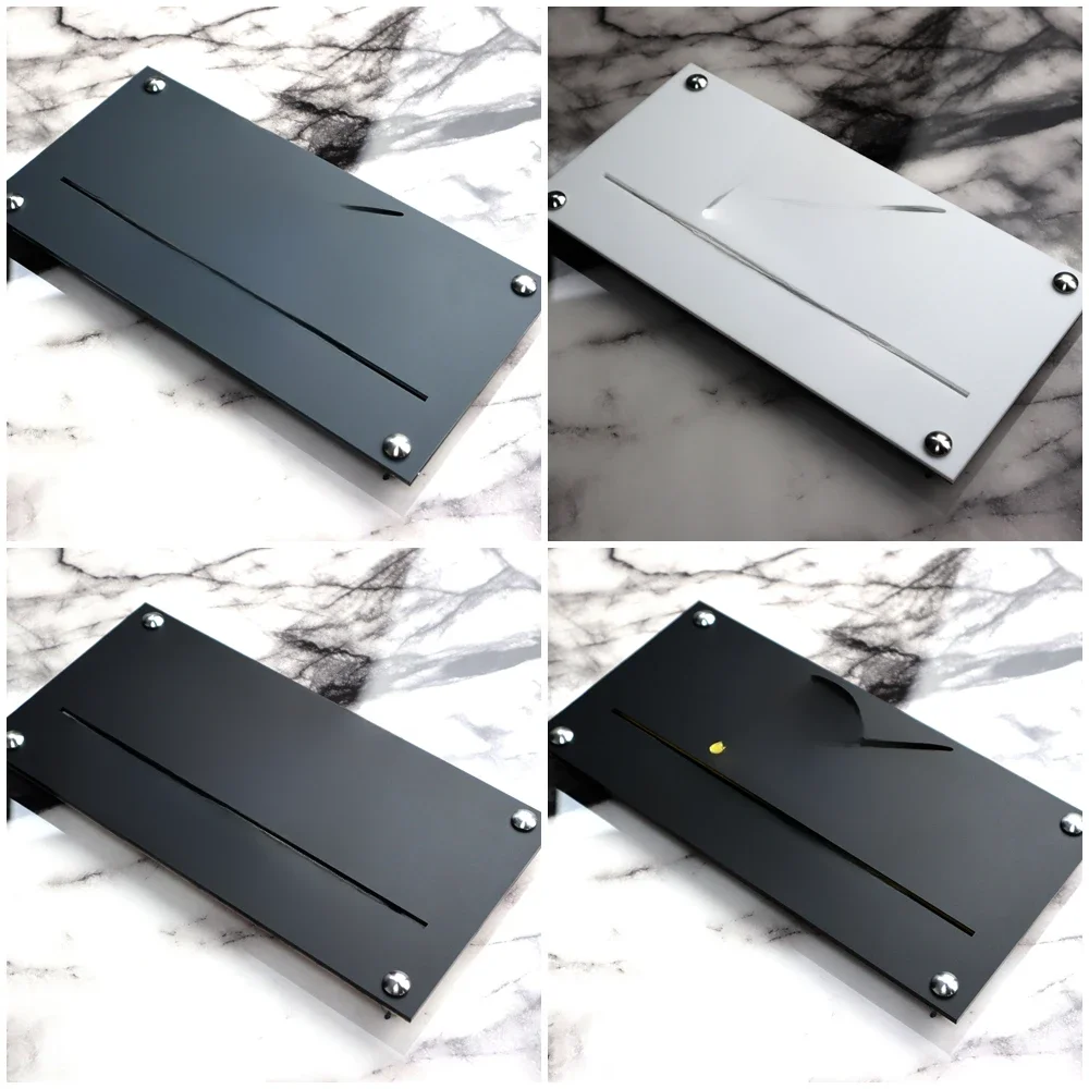 Plaque mate blanche et grise, personnalisée, découpée au Laser, acrylique 3D flottant, numéro de maison nordique, signe d'adresse de rue en plein air