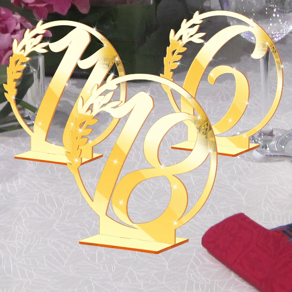 Acrylic Table Numbers for Wedding Gold and Table Number Table Signs Stands Reception Table Number Display Stand for Party Event