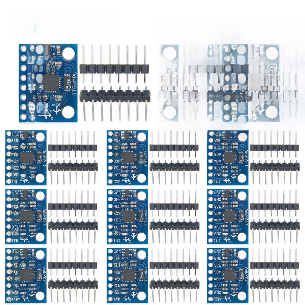 1-10 sztuk GY521 GY-521 MPU6050 IIC I2C interfejs 3-osiowy analogowy czujnik żyroskopowy akcelerometr kompatybilny moduł dla Arduino — zdjęcie produktu 7