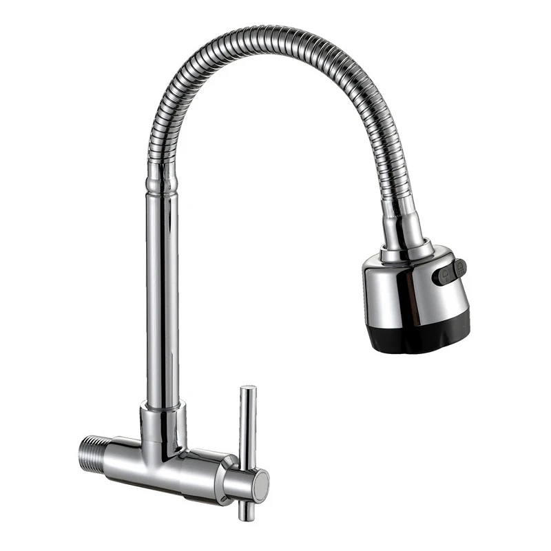 Torneira De Cozinha Flexível Gourmet Inox Parede Mesa 360° com Ducha Chuveirinho