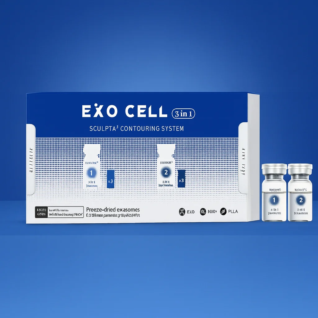 3 in 1 EXO Cell NAD+ HA Solution Sanendi Skin Care System with GHK-Cu for facial hydration and refined comforting skin touch