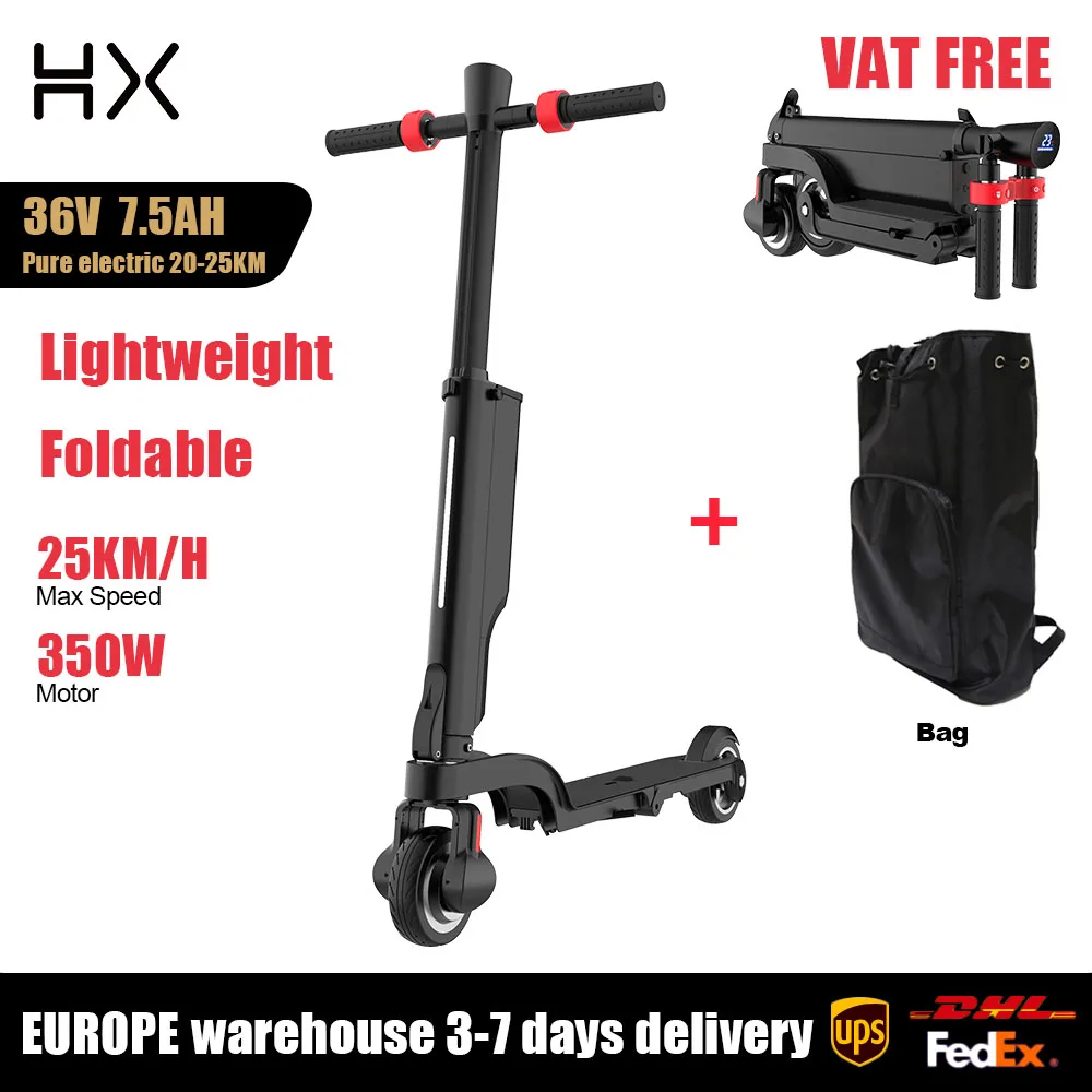 HX X6 Rugzak Elektrische Scooter 350W Motor 36V 7.5Ah Verwijderbare Batterij 25KMH Opvouwbare Elektrische Scooter 5.5 Inch Wielen Draagbaar voor Volwassenen en Kinderen