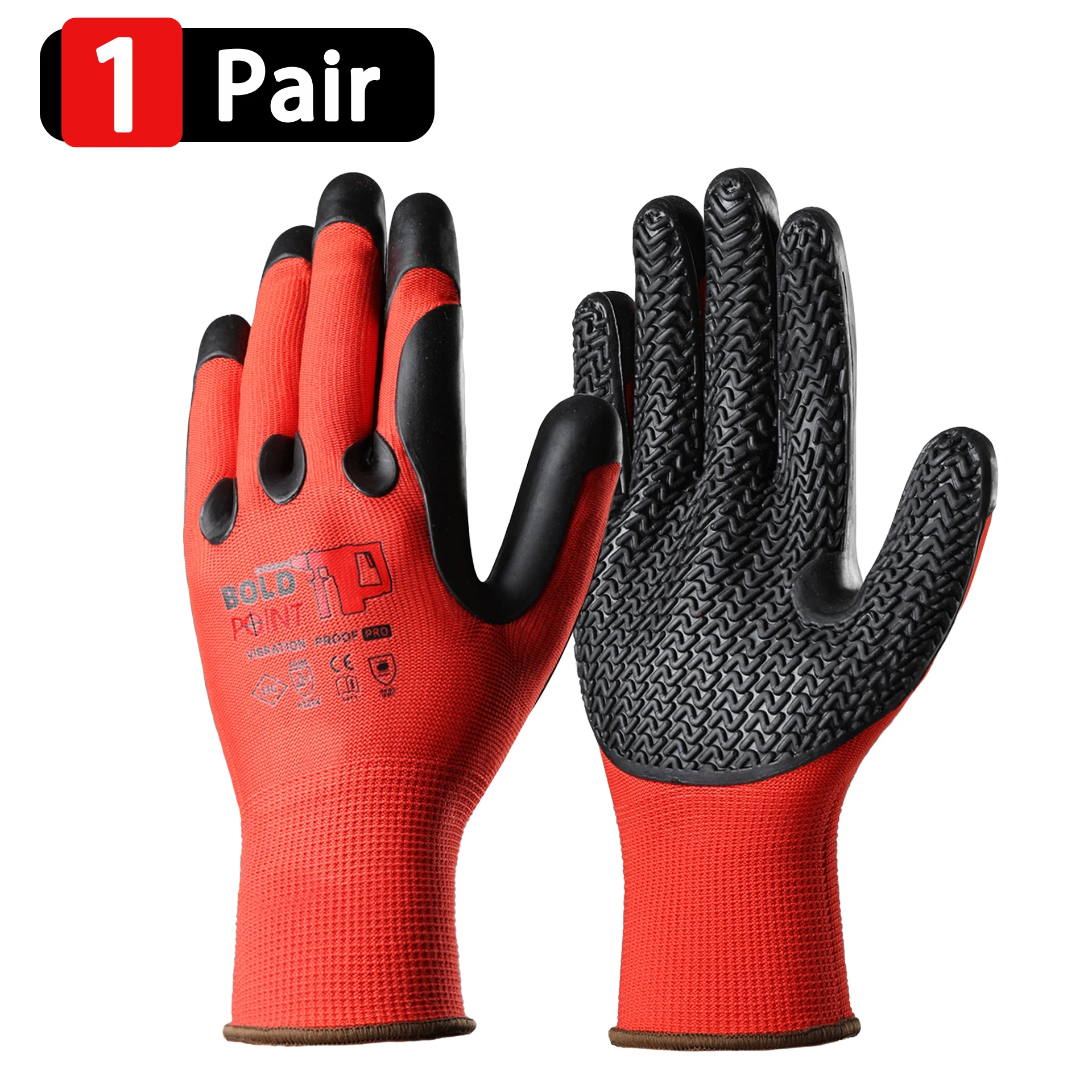 

1 пара прочных формованных резиновых перчаток с усиленной ладонью и костяшками большого пальца, амортизирующие, водонепроницаемые, дышащие